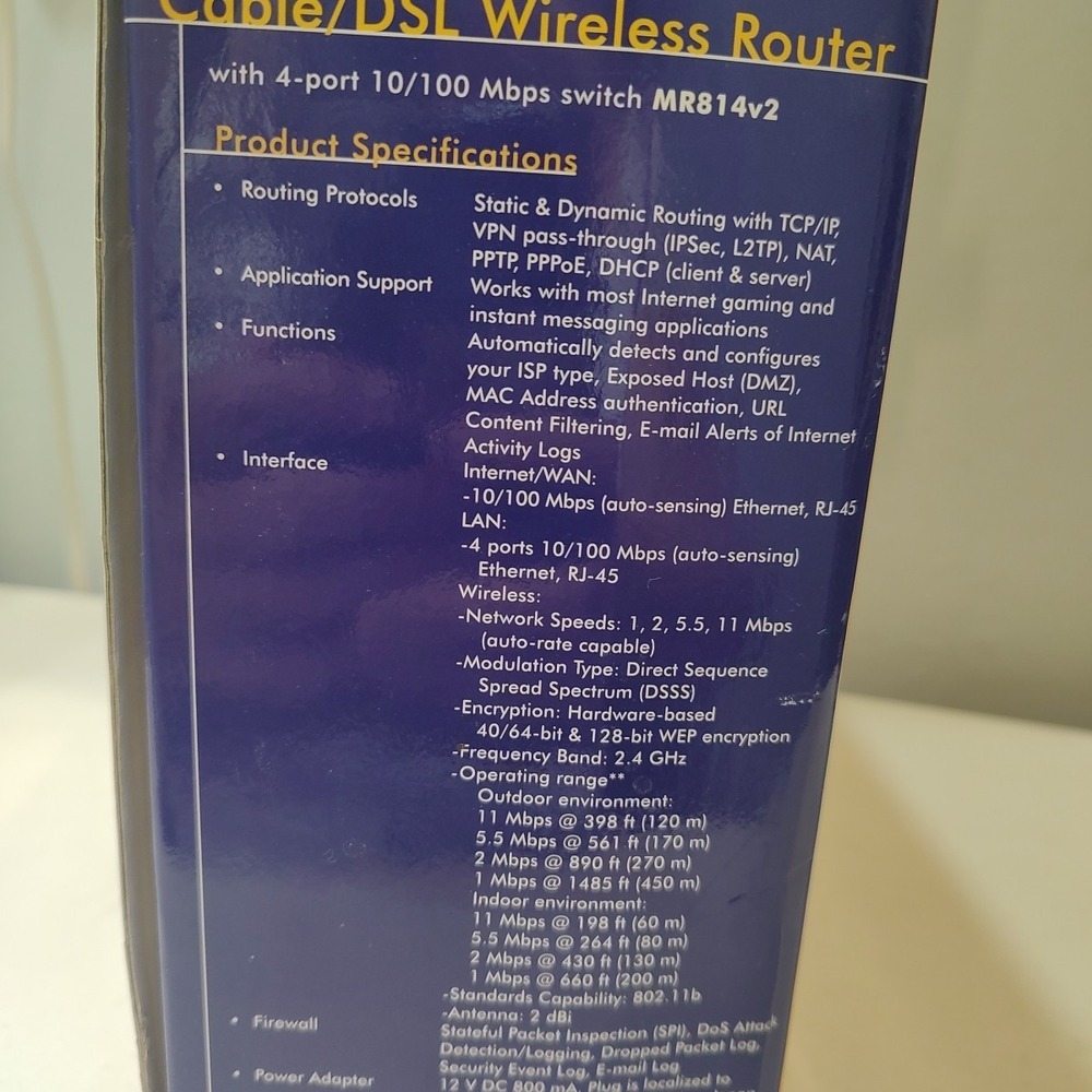 Netgear MR814 V2 11 Mbps 4-Port 10/100 Wireless‎ B Router - Picture 7 of 8